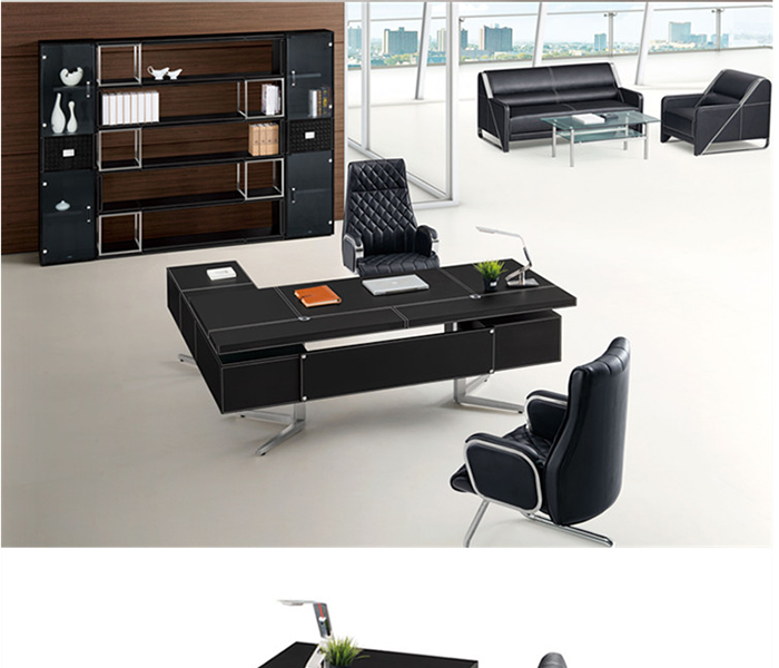 班臺圖片,皮質(zhì)班臺,皮質(zhì)辦公老板桌,高檔烤漆木皮班臺