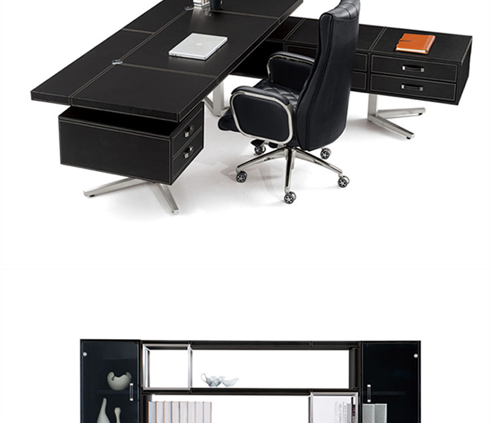 班臺圖片,皮質(zhì)班臺,皮質(zhì)辦公老板桌,高檔烤漆木皮班臺