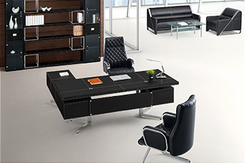 班臺(tái)圖片-皮質(zhì)班臺(tái)-皮質(zhì)辦公老板桌-高檔烤漆木皮班臺(tái)