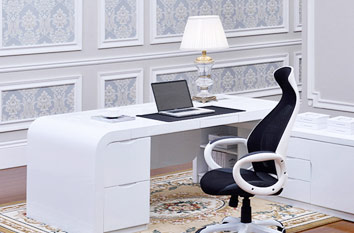 宜洋簡約現(xiàn)代白色烤漆老板桌